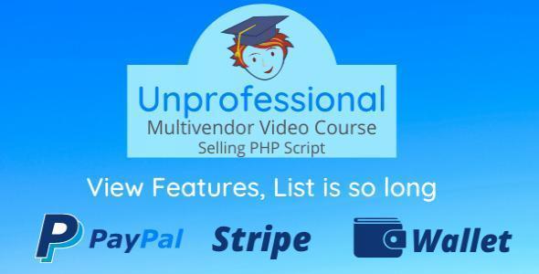 Unprofessional - Multivendor Video Course Selling PHP Script